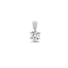 Load image into Gallery viewer, 18ct White Gold 25pt 6 Claw Natural Diamond Solitaire Pendant