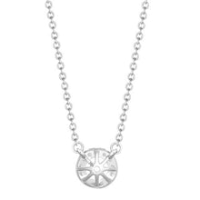 Load image into Gallery viewer, Lab 18ct White Gold 0.08ct Diamond Halo Pendant with 16"-18" Chain Extender set with a 0.25ct G SI1 Diamond