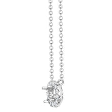 Load image into Gallery viewer, Lab 18ct White Gold 0.12ct Diamond Halo Pendant with 16"-18" Chain Extender set with a 0.50ct G SI1 Diamond