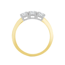 Load image into Gallery viewer, 9ct Yellow/White 1.00ct Natural Diamond Claw Set Trilogy Ring
