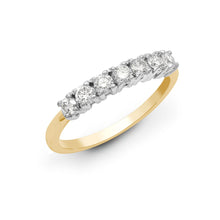 Load image into Gallery viewer, 18ct Yellow/White 1.00ct Natural Diamond 7 stone 1/2 ET Ring