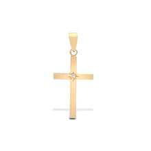 Load image into Gallery viewer, 18ct Yellow 0.03ct Natural Diamond Star Set Cross
