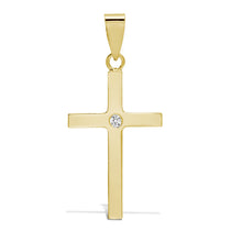 Load image into Gallery viewer, 18ct Yellow 0.03ct Natural Diamond Invisible Set Cross