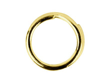 Load image into Gallery viewer, 9ct Yellow Gold Split Ring 5mm 7mm 8mm Keyring Easy To Attach