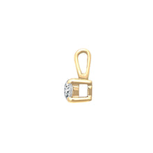 Load image into Gallery viewer, 9ct Yellow 0.20ct 4 Claw Natural Diamond Solitaire Pendant