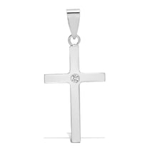 Load image into Gallery viewer, 9ct White Gold Natural Diamond Cross