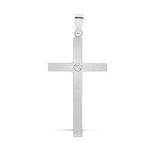 Load image into Gallery viewer, 9ct White Gold Natural Diamond Cross