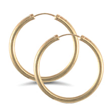 Load image into Gallery viewer, 9ct yellow gold plain polished Hoop Earrings