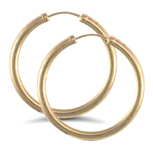 Load image into Gallery viewer, 9ct yellow gold plain polished Hoop Earrings