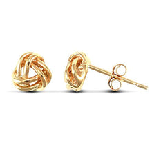 Load image into Gallery viewer, 9ct Gold Knot Earrings Knot Stud Earrings with Butterfly Fasteners Real 9ct Gold