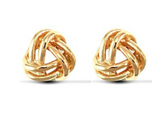 Load image into Gallery viewer, 9ct Gold Knot Earrings Knot Stud Earrings with Butterfly Fasteners Real 9ct Gold