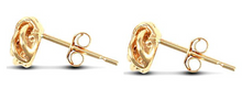 Load image into Gallery viewer, 9ct Gold Knot Earrings Knot Stud Earrings with Butterfly Fasteners Real 9ct Gold