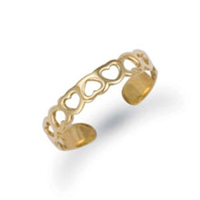 Load image into Gallery viewer, 9ct Gold Toe Ring HEART DESIGN Solid Gold Toe Ring Easy Adjust REAL 9ct gold