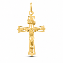 Load image into Gallery viewer, 9ct Yellow Gold Crucifix Pendant Jesus Cross Religious 40mm