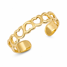 Load image into Gallery viewer, 9ct Gold Toe Ring HEART DESIGN Solid Gold Toe Ring Easy Adjust REAL 9ct gold