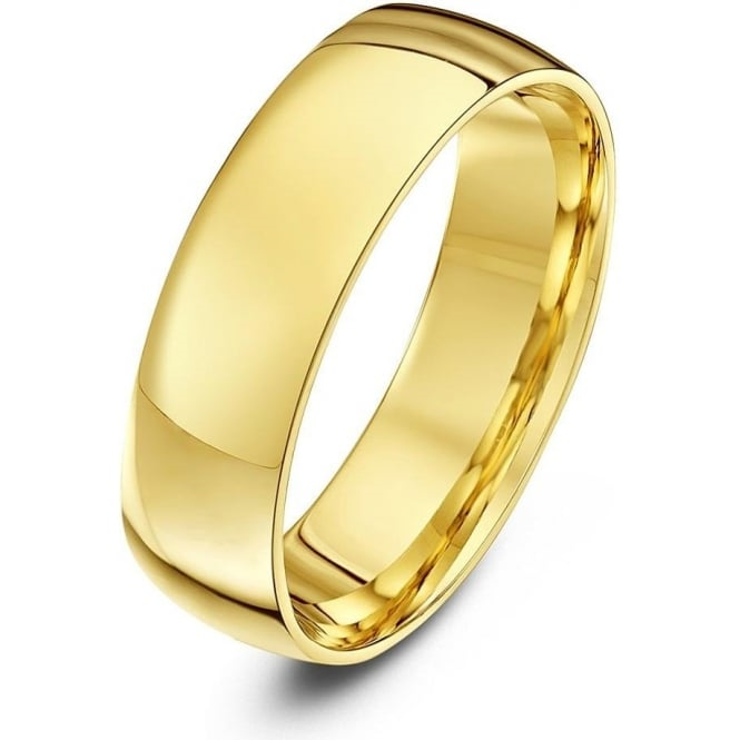 9ct Yellow Gold BIG size EXTRA LARGE 6mm Court Wedding Ring Size T -to- Size Z+6
