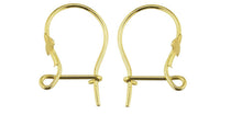 Load image into Gallery viewer, Fleur de Lys Safety Ear Hook 9ct Yellow Gold Wires for Earrings - Gold 1 Pair
