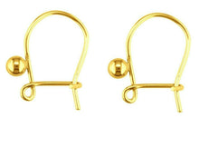 Load image into Gallery viewer, 9ct Yellow Gold Plain Safety Earring Hook Wires with Bead - Yellow Gold 1 x Pair