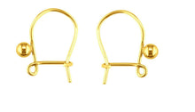 Load image into Gallery viewer, 9ct Yellow Gold Plain Safety Earring Hook Wires with Bead - Yellow Gold 1 x Pair