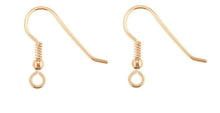 Load image into Gallery viewer, 9ct Rose Gold Hook Wire Beaded Hook Wire 9ct Red Gold Earring hooks 1 x Pair