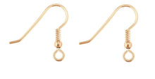 Load image into Gallery viewer, 9ct Rose Gold Hook Wire Beaded Hook Wire 9ct Red Gold Earring hooks 1 x Pair