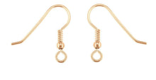 Load image into Gallery viewer, 9ct Rose Gold Hook Wire Beaded Hook Wire 9ct Red Gold Earring hooks 1 x Pair