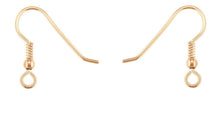 Load image into Gallery viewer, 9ct Rose Gold Hook Wire Beaded Hook Wire 9ct Red Gold Earring hooks 1 x Pair