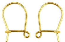 Load image into Gallery viewer, 18ct Yellow Gold Plain Safety Ear Hook Wires for Earrings - Yellow Gold 1 x Pair