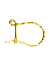 Load image into Gallery viewer, 18ct Yellow Gold Plain Safety Ear Hook Wires for Earrings - Yellow Gold 1 x Pair