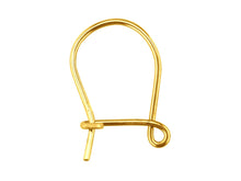 Load image into Gallery viewer, 18ct Yellow Gold Plain Safety Ear Hook Wires for Earrings - Yellow Gold 1 x Pair