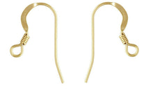 Load image into Gallery viewer, 14ct Gold Filled Hook Loop & Coil Earring Pair Jewellery Wire Earring Fasteners
