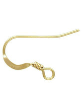 Load image into Gallery viewer, 14ct Gold Filled Hook Loop & Coil Earring Pair Jewellery Wire Earring Fasteners