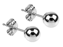 Load image into Gallery viewer, Silver Stud Earrings Round Ball Stud Earrings 4mm, 5mm, 6mm Sterling Silver Stud