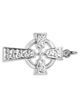 Load image into Gallery viewer, Silver Celtic Cross Sterling Silver Celtic Cross Patterned Star Cross 925 Silver