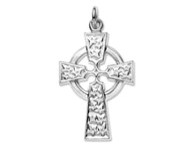 Load image into Gallery viewer, Silver Celtic Cross Sterling Silver Celtic Cross Patterned Star Cross 925 Silver