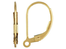Load image into Gallery viewer, 14ct Gold Filled Continental Earring Hooks Safety Lever Back Earring Hooks 14ct