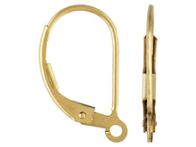 Load image into Gallery viewer, 14ct Gold Filled Continental Earring Hooks Safety Lever Back Earring Hooks 14ct