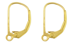 Load image into Gallery viewer, 14ct Gold Filled Continental Earring Hooks Safety Lever Back Earring Hooks 14ct