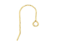 Load image into Gallery viewer, 9ct yellow gold twisted hook earring jewellery wires earring fasteners 1 x Pair