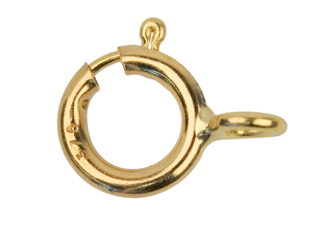 9ct Yellow Gold 8mm Bolt Ring - Open -  Heavy Duty open jewellery fastener x 1