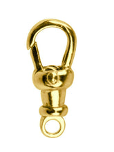 Load image into Gallery viewer, 9ct Gold Albert Swivel 17mm Fixed Top Closed Eyelet Yellow Gold Albert Fastener