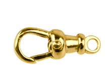 Load image into Gallery viewer, 9ct Gold Albert Swivel 17mm Fixed Top Closed Eyelet Yellow Gold Albert Fastener
