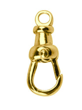 Load image into Gallery viewer, 9ct Gold Albert Swivel 17mm Fixed Top Closed Eyelet Yellow Gold Albert Fastener