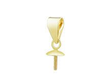 Load image into Gallery viewer, 9ct Gold Pendant Bail 3mm Thread Cup for Drop Pendants Yellow Gold Pendant Bail