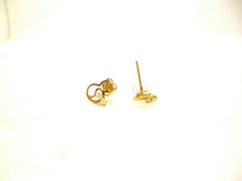 Load image into Gallery viewer, 9carat yellow gold cat studs with synthetic diamonds and butterfly back fastener
