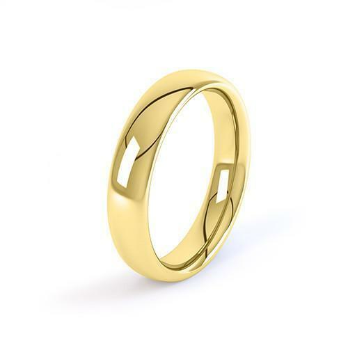 18ct Yellow Gold Court Wedding Ring 2,3,4,5,6mm comfort fit wedding band UK