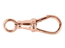 Load image into Gallery viewer, 9ct Rose Gold Albert Swivel 19mm Fastener 9ct Red Gold Fastener Open Ring