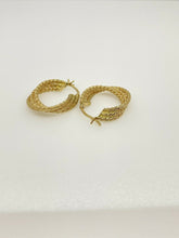 Load image into Gallery viewer, 9ct Gold Rope Chain Style Earring Hoops Yellow Gold Triple Rope Hoops 9ct Yellow