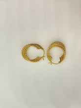 Load image into Gallery viewer, 9ct Gold Rope Chain Style Earring Hoops Yellow Gold Triple Rope Hoops 9ct Yellow