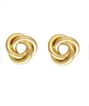 Load image into Gallery viewer, Knot Stud Earrings 4mm 14ct Gold Bonded Celtic Knot Stud Earrings x Pair - GOLD